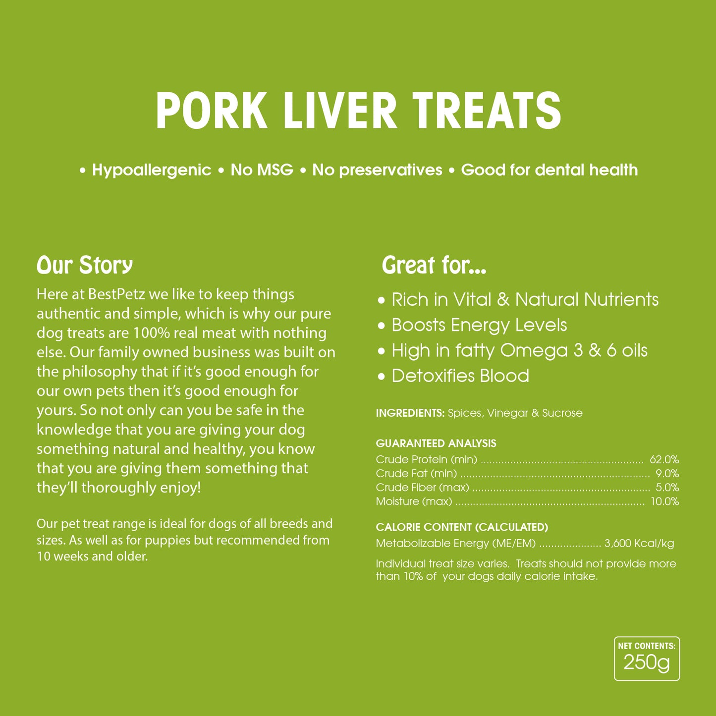 100% Pork Liver Biltong Treats 250g